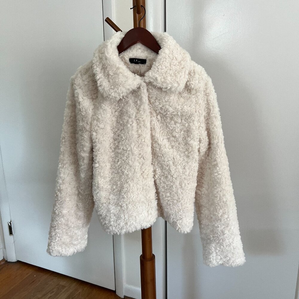 NWT - Lulus Ivory Collared Teddy Jacket